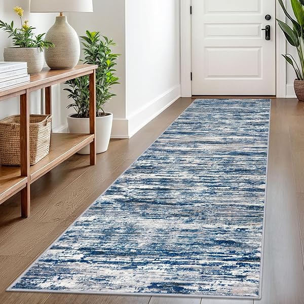 SIILOOM 2.6X8 MODERN ABSTRACT RUNNER RUG FOR HALLWAYS,...