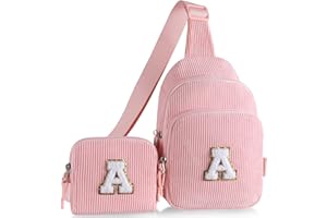 GOMENS Birthday Gifts for 4 5 6 7 8 9 10 11 12 13 Year Old Girls, Cute Initial Crossbody Sling Bag Fanny Pack Belt Purse for Daughter Sister Teen Grandkids Personalized Gifts Pink A