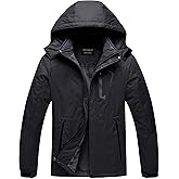 CREATMO US Men's Mountain Waterproof Ski Jacket - Windproof Snowboarding Warm Winter Coat Raincoat