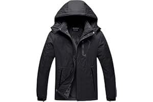 CREATMO US Men's Mountain Waterproof Ski Jacket - Windproof Snowboarding Warm Winter Coat Raincoat