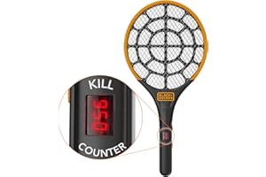 TRURID Fly Swatter Bug Zapper Indoor and Outdoor Heavy-Duty Zap Racket w/Counter for Flies, Mosquitoes, Gnats