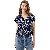 Gap Womens Short Sleeve Split Neck Top