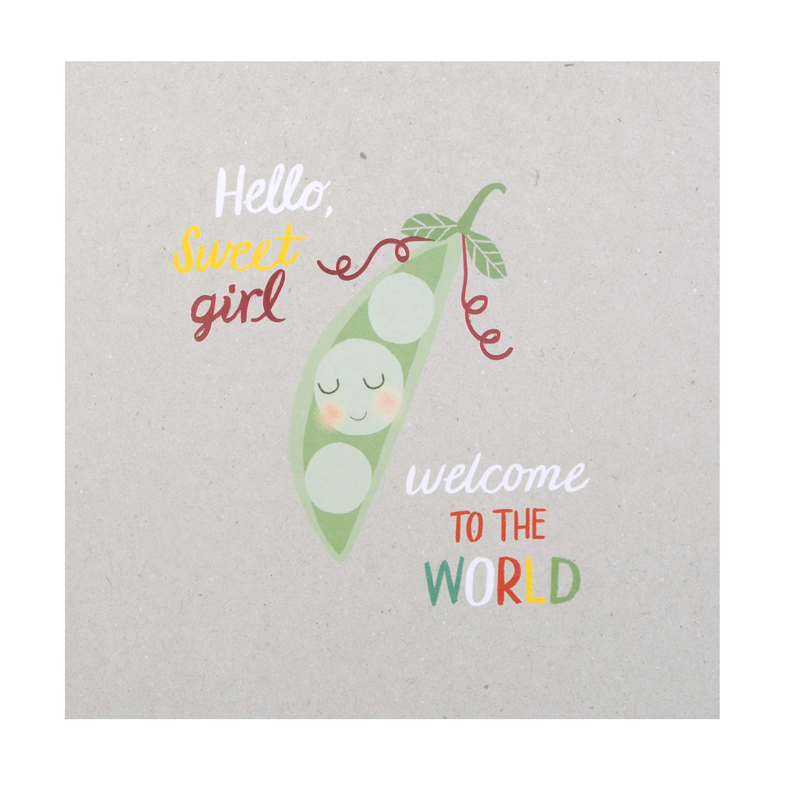 Hallmark Baby Girl Birth Congratulations Card - Cute Peapod Design