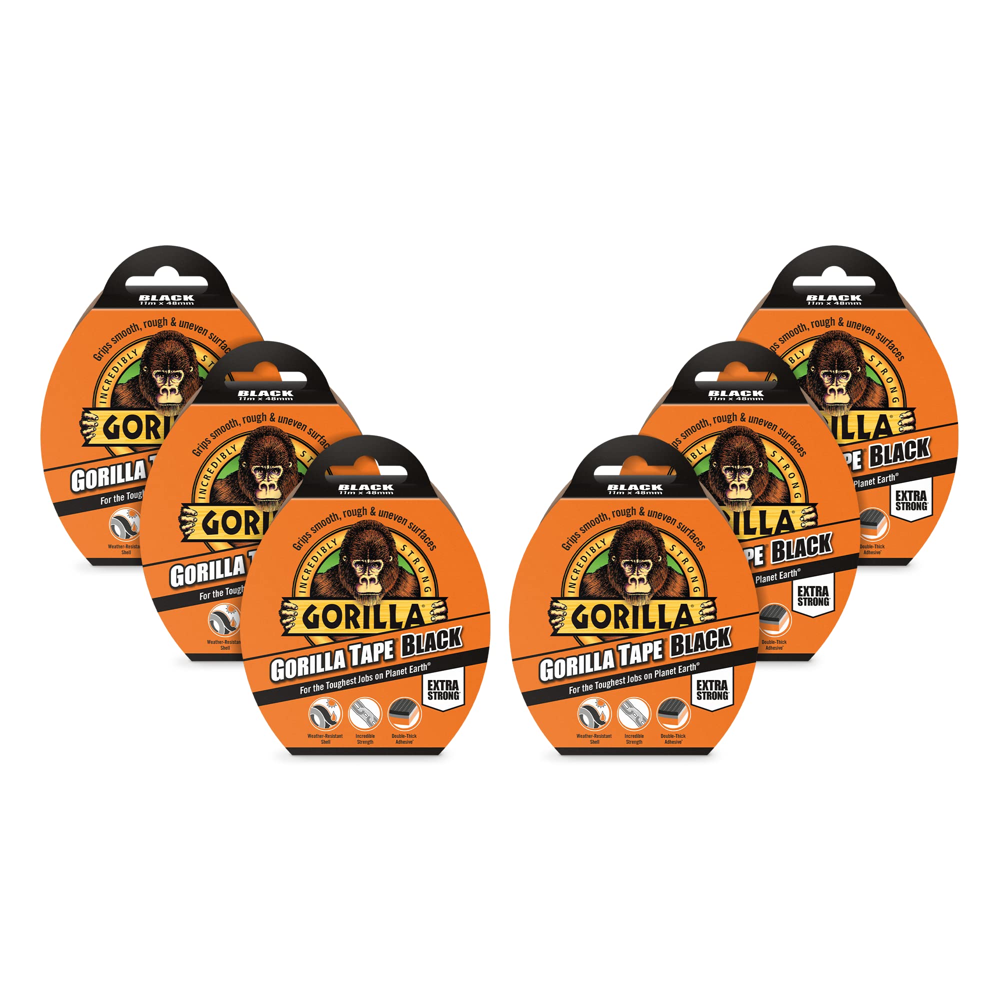Gorilla Tape Black 48mm x 11m (6 Pack) โ image 1