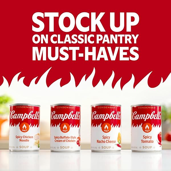 CAMPBELL’S CONDENSED SPICY TOMATO SOUP, 10.5 OZ CAN (CASE OF 12)