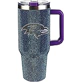 The Memory Company Officially Licensed NFL Game Day Tumbler - 40oz Stainless Steel Double-Wall Insulated Team Color Bling Cup with Team Logo, NFL Licensed Sports Travel Mug with Lid & Straw