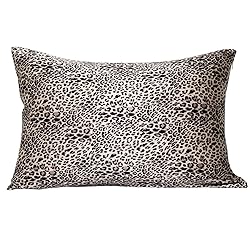 MANSPHIL Leopard Brown Print 100% Silk Pillowcase
