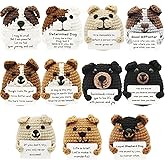 PoccroToys 11Pcs Positive Crochet Dog Animals Doll Christmas Birthday Gifts for Women Men Handmade Toy Cheer Up Support Inspirational Toy for Daughter Son Coworker Desk Home Decor