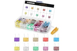 XJlSGXUSG 100 Pcs Mini fuses Kit, Blade Fuse Assortment Kit(3A/5A/7.5A/10A/15A/20A/25A/30A/35A/40A) (with Puller Tool) for Car, Marine, Truck, RV Fuse Replacement