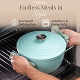nuovva Casserole Dishes with Lid 4L Teal Non Stick Dutch Oven 24cm view 5