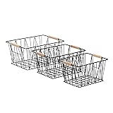 Amazon Basics Rectangular Wire Storage Baskets, Set
