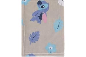 NOJO Disney Stitch Gray, Blue, Aqua, and White Super Soft Plush Baby Blanket