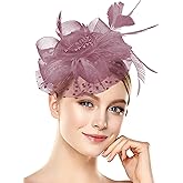 Bniksok Halloween Fascinators Hat for Women Tea Party Feather Headband Mardi Gras Cocktail Hat Weddings