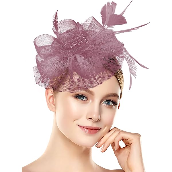Fascinators Hat Flower Cocktail Lace Mesh Feathers Headband  display picture 3