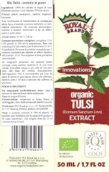 Royal Brand Organic Tulsi Holy Basil Tincture 50ml Glass Drops view 5