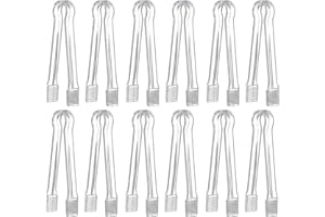 12 Pcs 14.6 x 1.7cm/ 5.7 x 0.67inch Plastic Serving Tongs, Clear Buffet Serving Tongs Ice Tongs Small Kitchen Tongs, Mini Ton