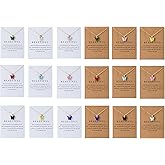 LOTSOF 18 Piece Butterfly Pendant Necklace Set, Colorful Acrylic Chain Necklaces for Women, Bohemian Jewelry Gift