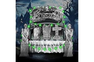 Q-DIRT PRO Trunk or Treat Car Decorations Kit, Tombstone or Arch Garage Decorations with Monsters, Spooky Outdoor Halloween Decor