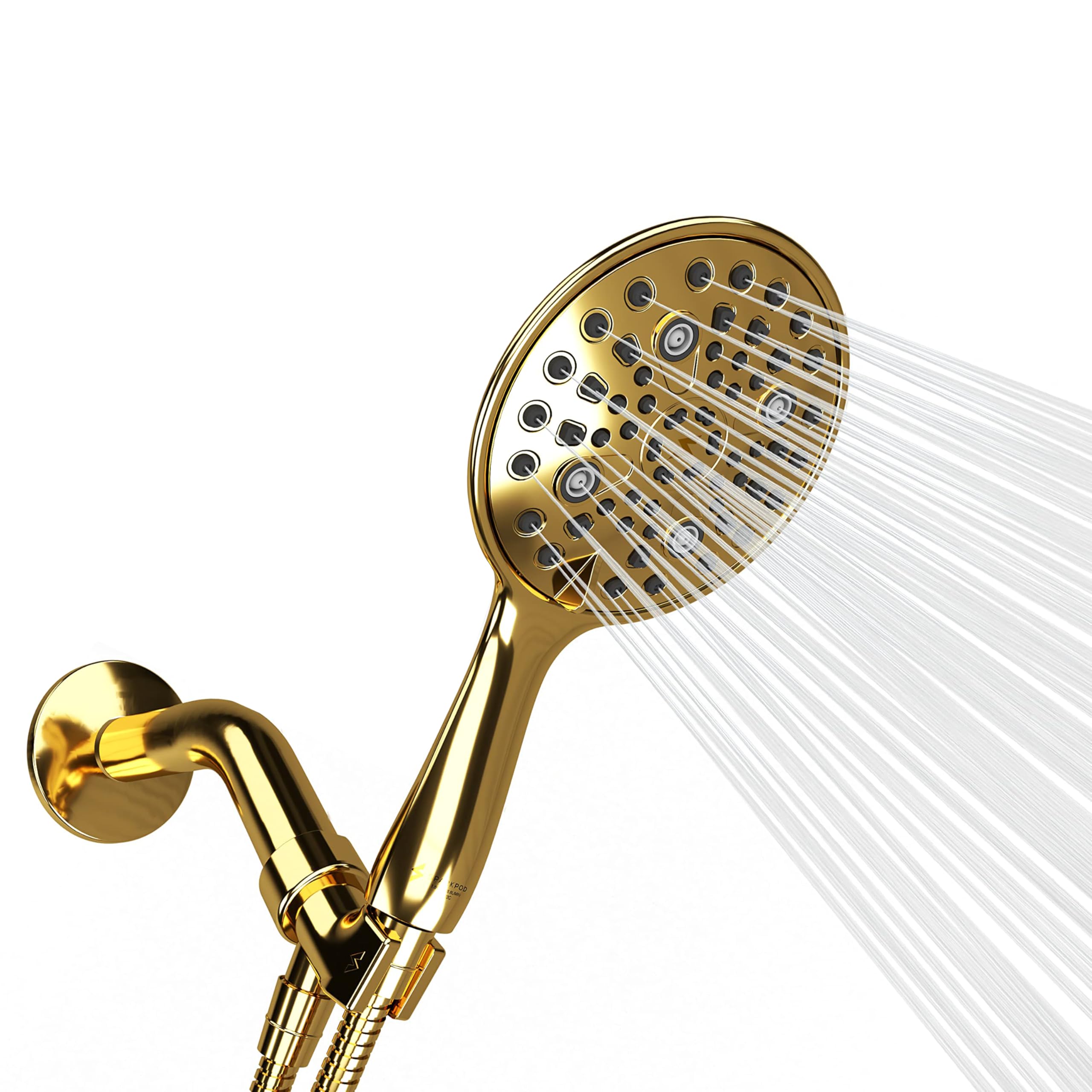 Photo 1 of ***FOR PARTS / MISSING PIECES*** SparkPod 6 Spray Setting High Pressure Hand Held Shower Head - 6" Wide Angle Handheld Shower Head Set with Brass Swivel Ball Bracket and 70 Inch Long Hose - Luxury Design (Egyptian Gold)