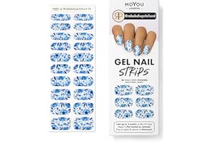 MOYOU LONDON Semi Cured Gel Nail Strips - 20 Pcs. Nail Wraps for Salon-Quality Manicure - Works with Any UV Lamp - Easy to Apply, Trim, & Remove Gel Stickers