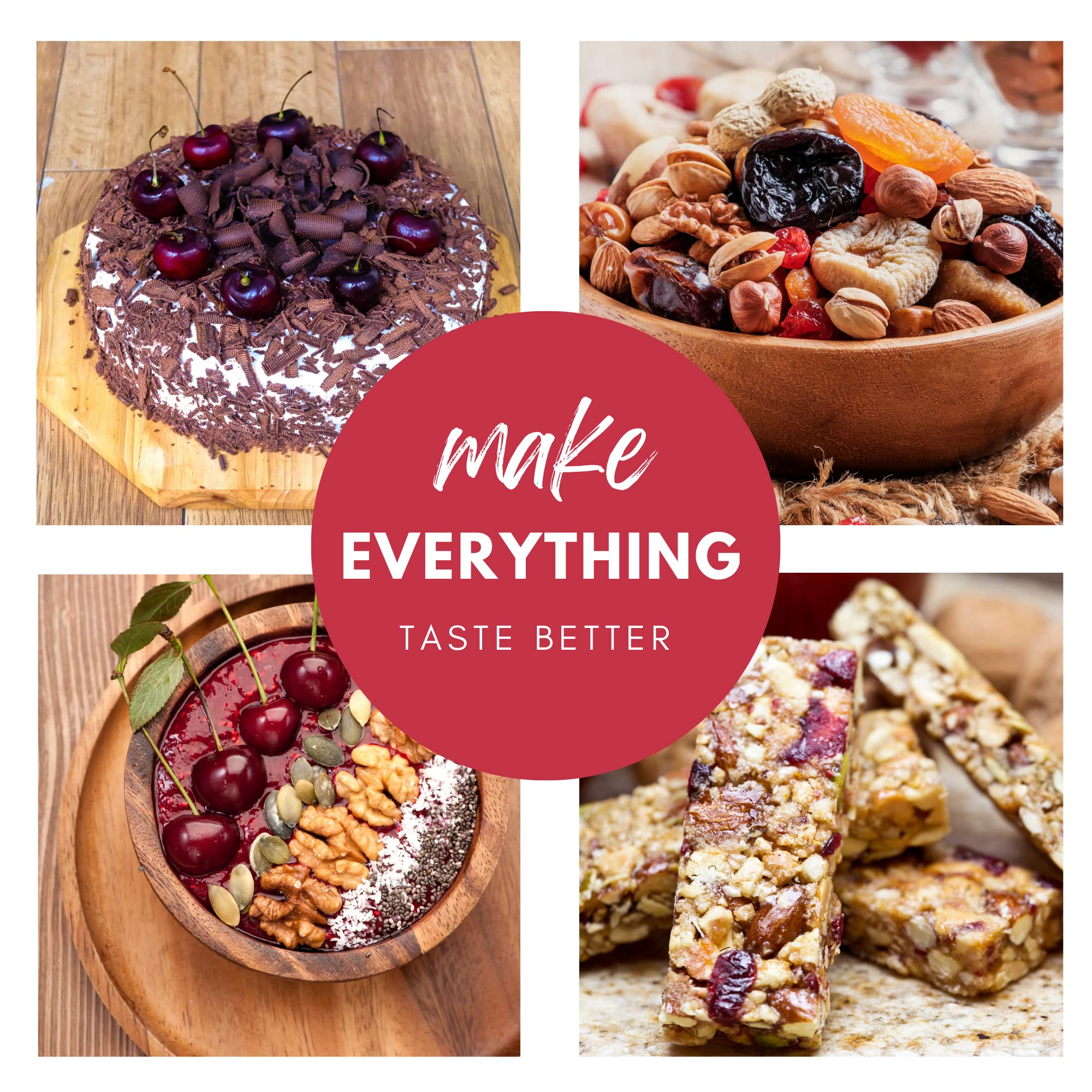 Dried Cherries, Unsweetened, Tart, Berrilys,16 oz, Pitted, Kosher