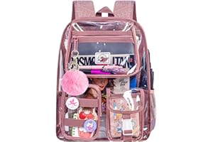 WZLVO Clear Backpack, Heavy Duty Transparent Bookbag for Women and Men