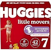 Huggies Size 7 Diapers, Little Movers Baby Diapers, Size 7 (41+ lbs), 42 Count, Packaging May Vary