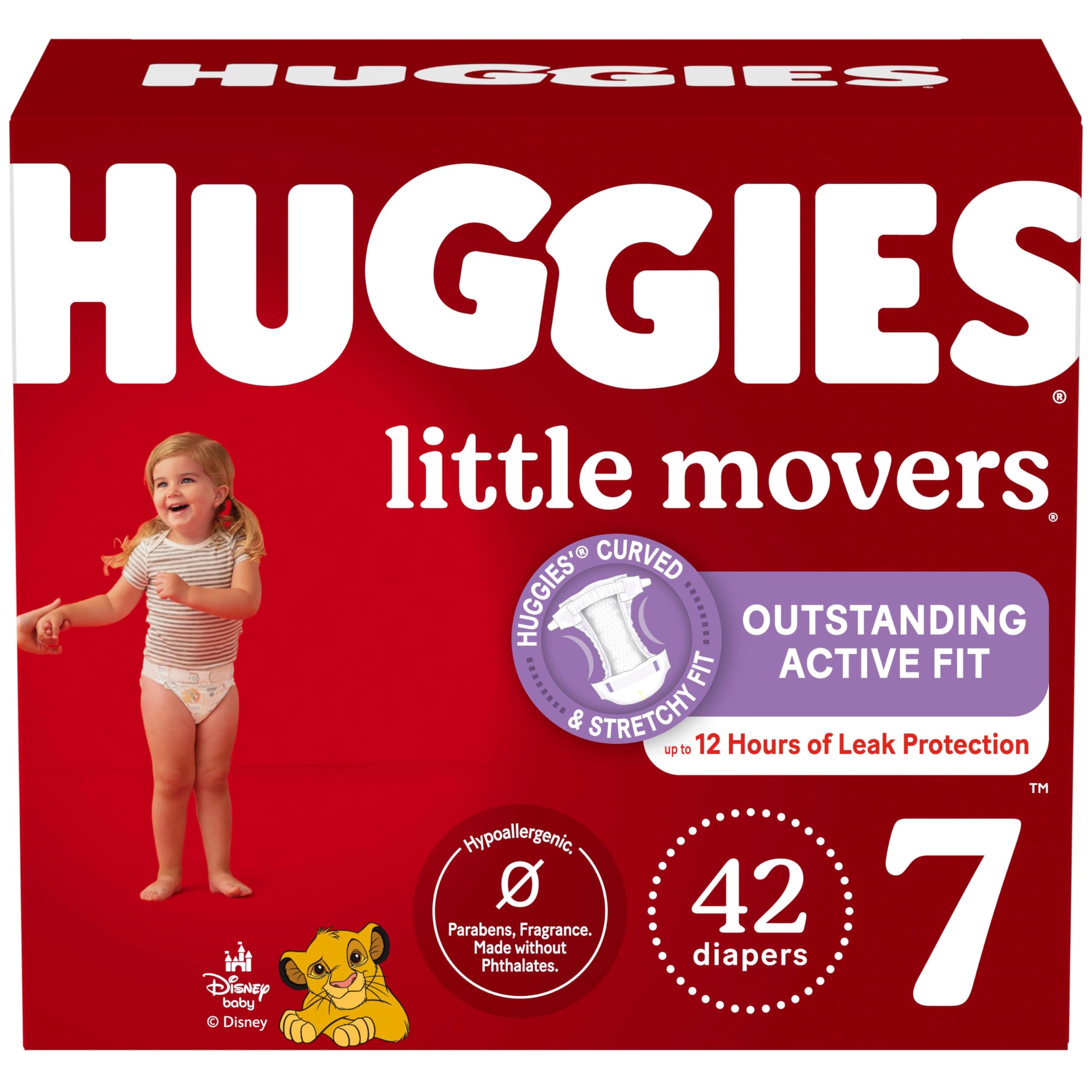 Photo 1 of Huggies Size 7 Diapers, Little Movers Baby Diapers, Size 7 (41+ lbs), 42 Count, Packaging May Vary