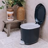Addis Premium Deluxe Bathroom Pedal Bin 3.5L Charcoal & Light Grey view 3