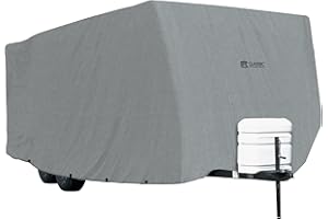Classic Accessories Overdrive PolyPRO 1 Travel Trailer RV Cover, Fits up to 20' RVs - Breathable and Water Repellant Travel T