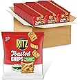 RITZ Toasted Chips Sour Cream and Onion Crackers, Bulk Lunch Snacks, 60 Snack Packs