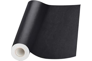 DKSTARRY Leather Patches for Furniture,17X79inch Self Adhesive Leather Repair Patch,Leather Repair kit for Furniture, Couch,Car Seat,Motorcycle seat,Loveseat (Bright Black-Fine Grain, 17X79 inch)