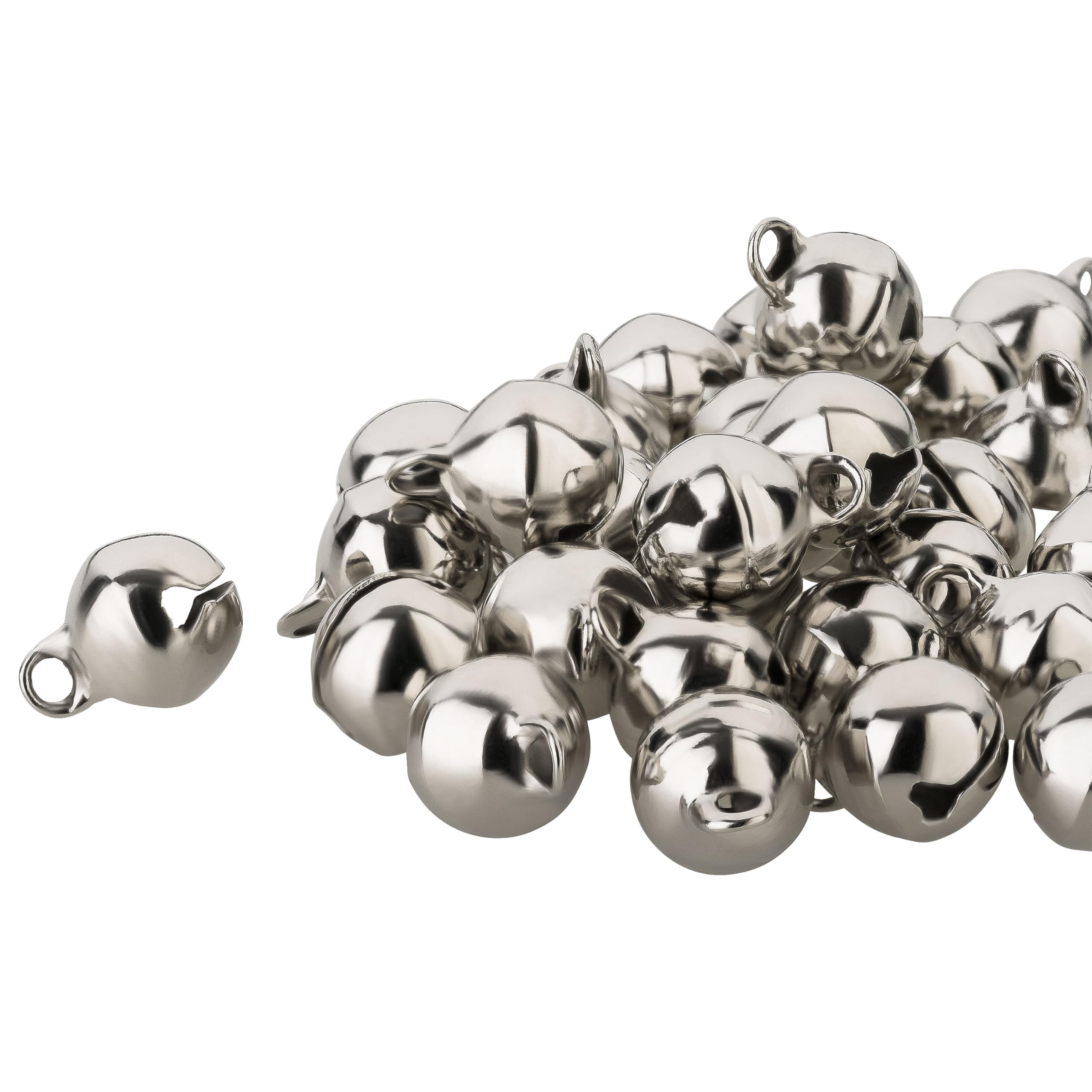 Kleenes TH Pack of 100 Small Copper Bells 11 x 7 mm, Silver-Coloured, 11 x 7 mm