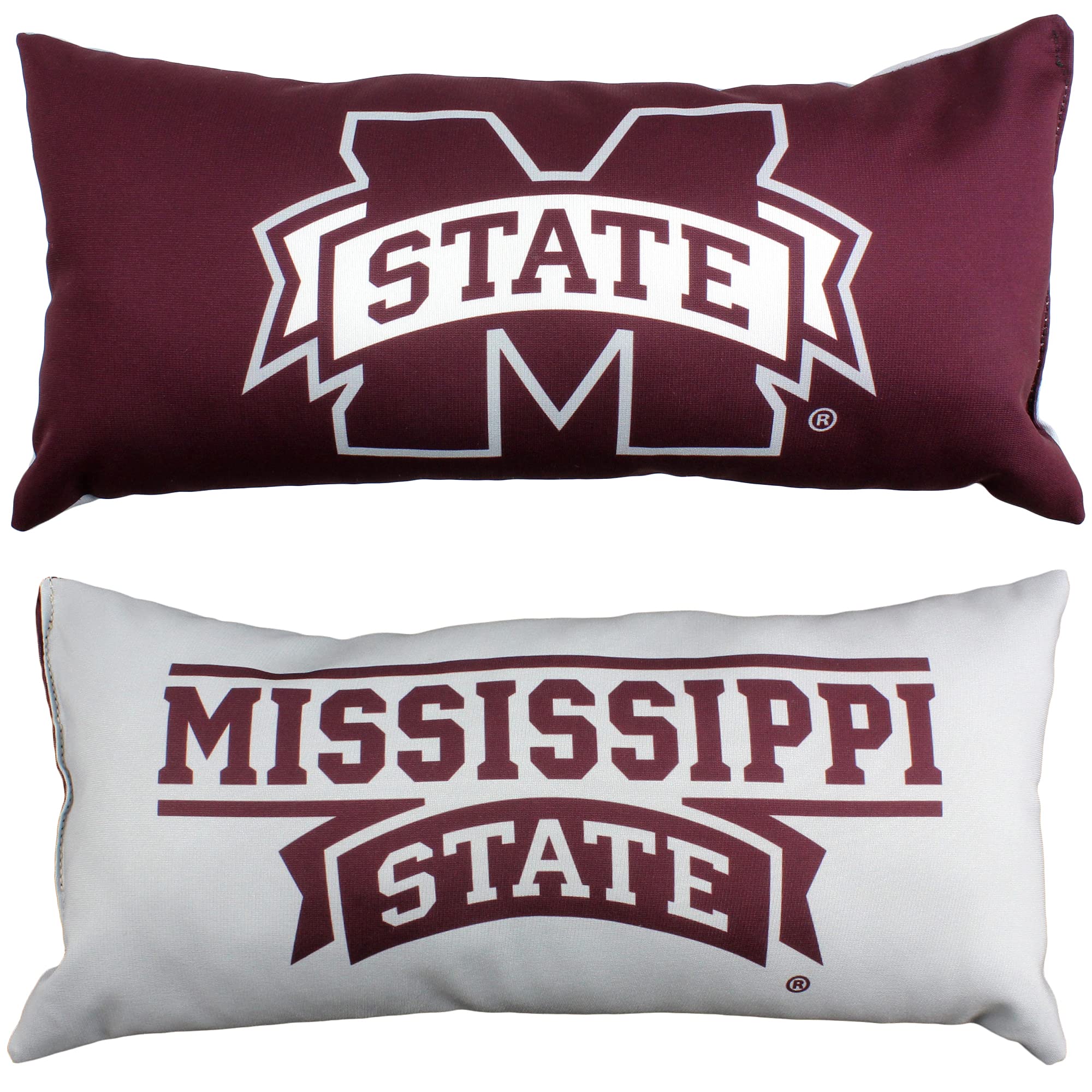 College Covers Solid Color Bolster Travel Pillow, 16" x 8", Mississippi State Bulldogs