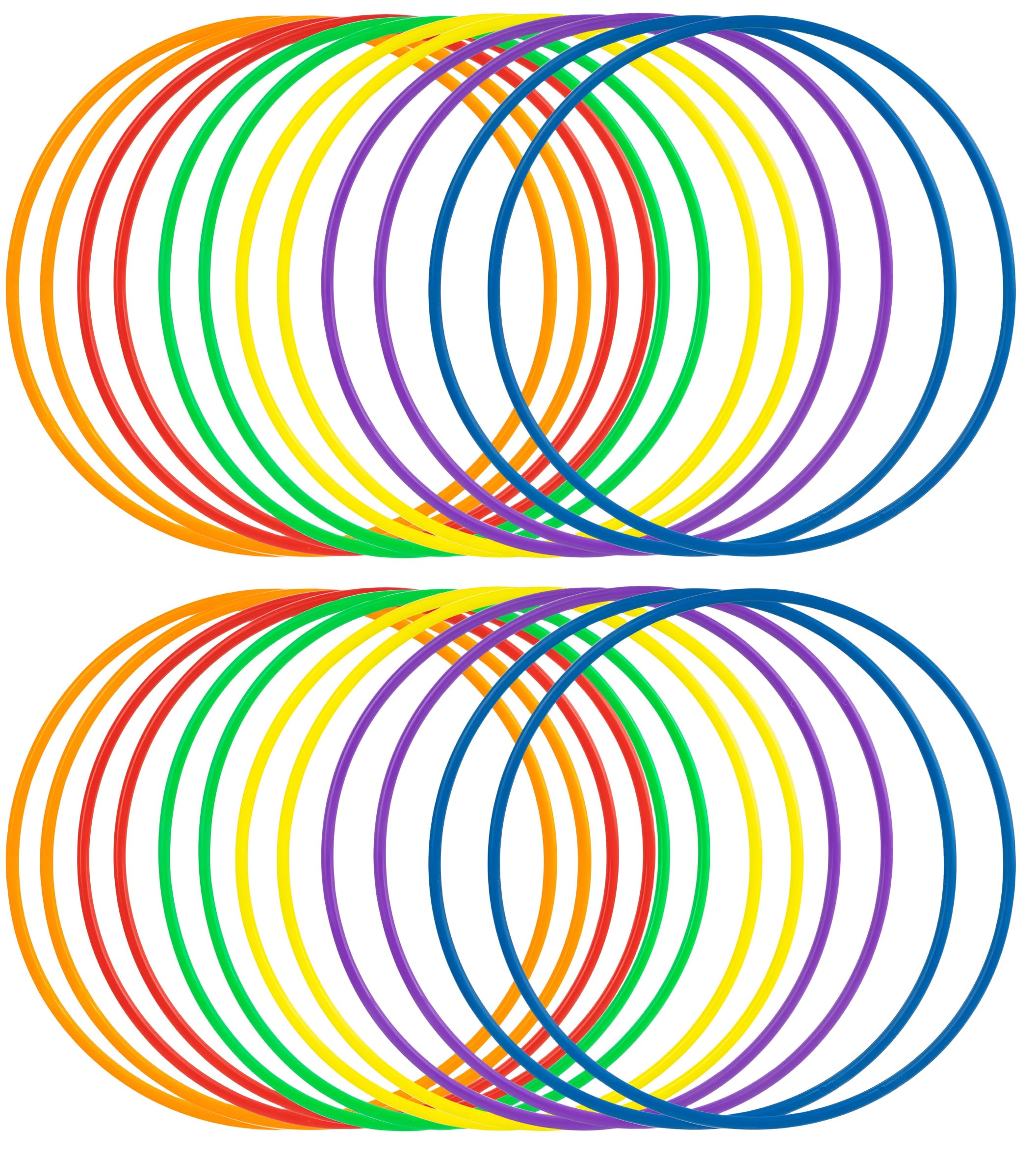 24 Piece Plastic Toss Rings Toys,Mini Throwing Rings Toss Hoops for Kids,Carnival Party Favo Rings Toss for Indoor Outdoor Sport Games for Speed and Agility Practice Game-9.8 inch