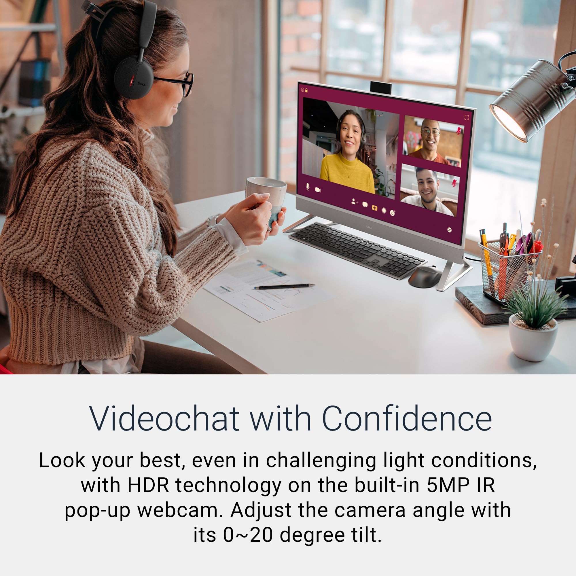 Dell 24 All-in-One Desktop ec24250-23.8-inch FHD Display, Intel Core 3 Processor 100U, Intel Graphics, 8GB DDR5 RAM, 512GB SSD, Windows 11 Home, Onsite Service+6 Months Retail Migrate - White