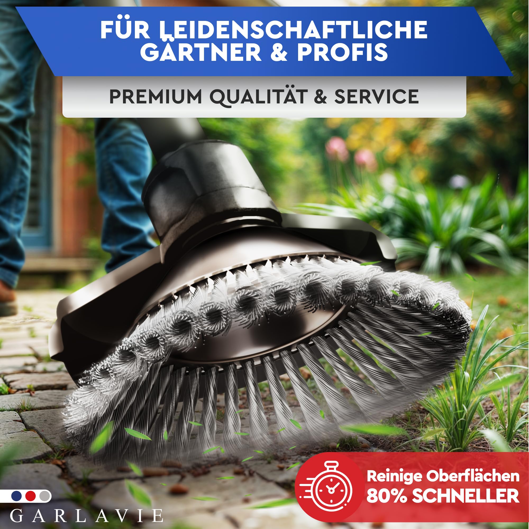 Unkrautbürste für Freischneider gegen Unkraut und Moos 25,4mm Bohrung 6