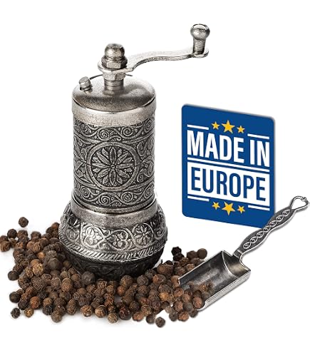 Heavy Duty Manual Pepper Mill Grinder - Aluminum Matte Black With Ceramic Core, 8.5" Salt & Pepper Grinder - View #7