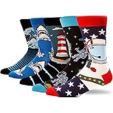 powkiet Novelty Funny Socks for Men Women Crazy Colorful Funky Graphic Soft Cotton Dress Socks Gifts Comfy Casua Size 9-11