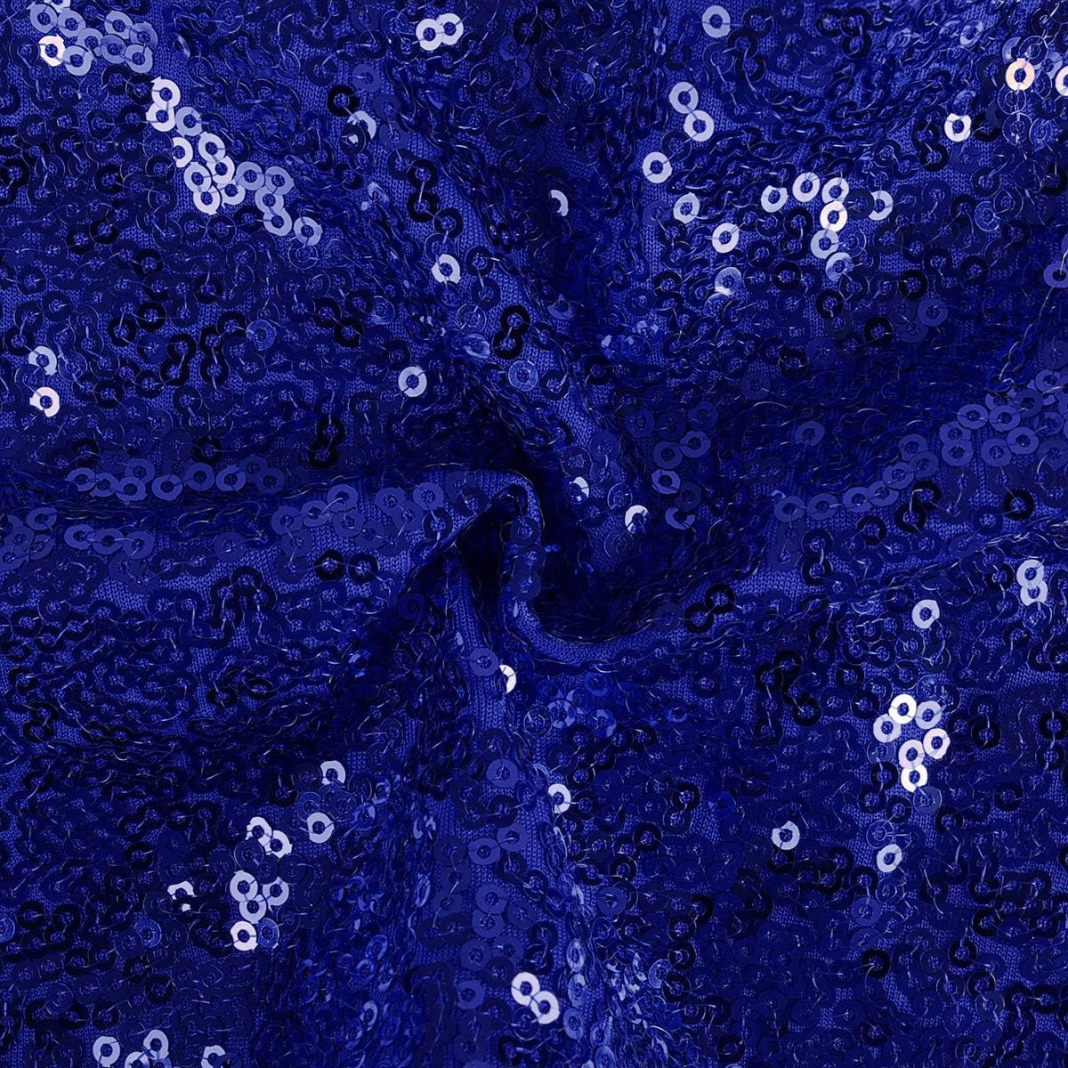 ANMINY Pack of 10 Sequin Chair Sashes Decorative All Around Sequins Stretch Sash Band for Chair Cover Romantic Wedding Party Festival Home Decor Ceremony Banquet Hotel Event Reception, Royal Blue: Kitchen & Dining