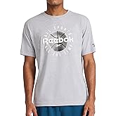Reebok Mens Short Sleeve Graphic Crewneck T-Shirt, Standard Fit, Lightweight Cotton-Poly Fabric