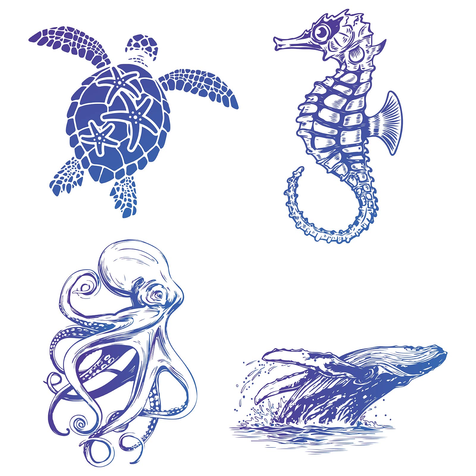 GORGECRAFT 4PCS Sea Animal Window Decals Static Sea Turtles Glass Sliding Door Sticker Waterproof Ocean Decoration for Wall Bedroom Bathroom Decals Prevent Stop Birds Dogs Pets Strikes