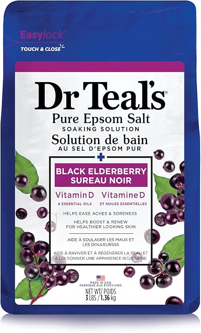 Dr Teal's Black Elderberry Epsom Salt Soaking Solution for Muscle Relief