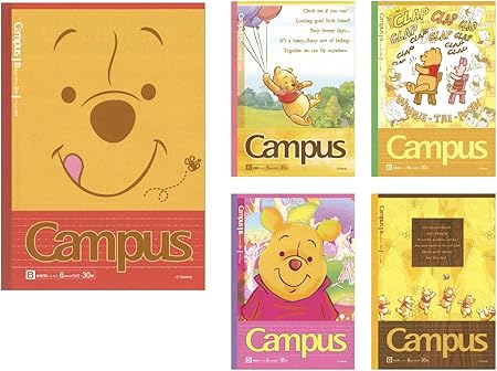 Amazon ディズニー キャンパスノート くまのプーさん ドット入b罫5冊パック S ノート 文房具 オフィス用品