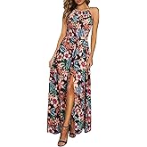 KILIG Women's Summer Floral Beach Flowy Split Maxi Long Dresses