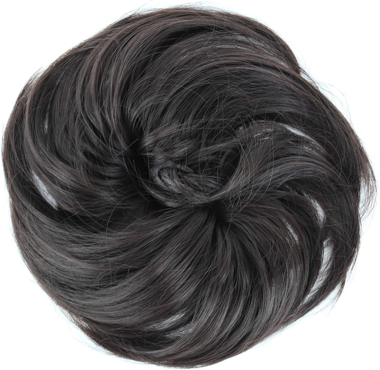 CAISHA Synthetic Fiber Hairpiece Scrunchie Scrunchy Updo Slightly Wavy Dark Brown G2B, dark brown #4A G2B - Image 4