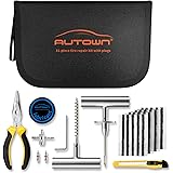 AUTOWN Flat Tire Repair Kit with Plugs 31 Pcs for Car, Motorcycle, ATV, Jeep, Truck, Tractor Flat Tire Puncture Repair…