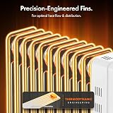 VonHaus Oil Filled Radiator 11 Fin 2500W with 24h Timer 360° Wheels view 7