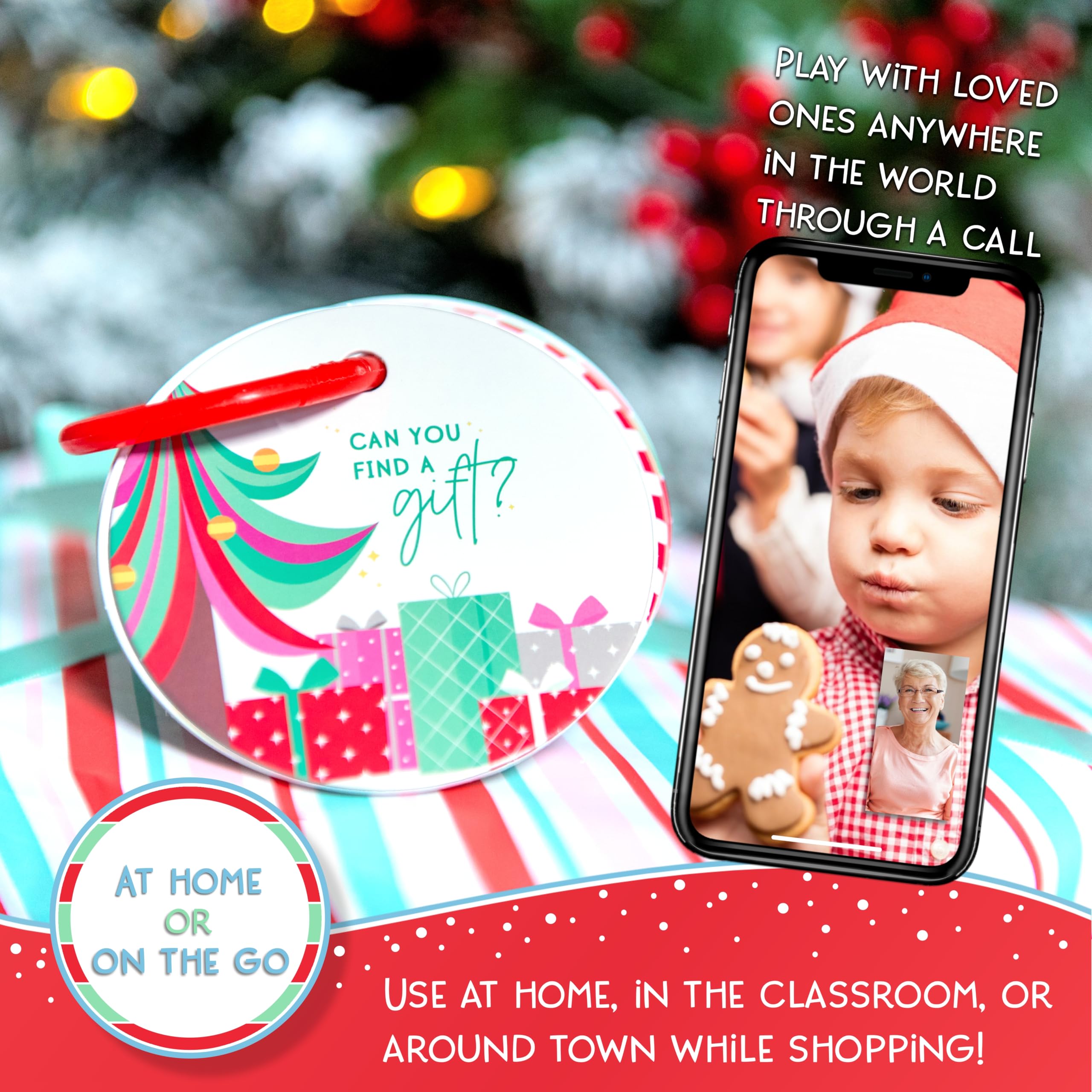 LMC Products Children's Scavenger Hunt: Christmas Edition - Card Game for Toddlers - Toddler Stocking Stuffers - Holiday-Themed Scavenger Hunt Educational Game for Kids