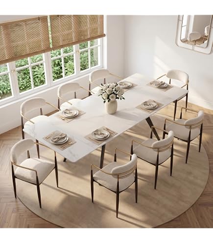 Amazon.com - Modern Dining Table, Gray Sintered Stone Tabletop